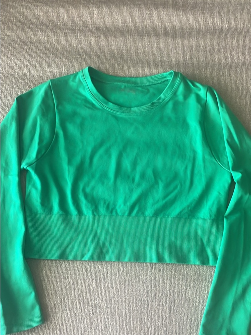 Women's Long Sleeve Crop Top in Teal